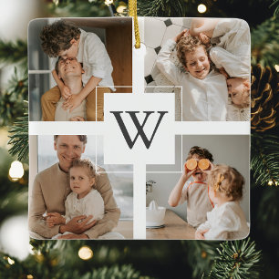 トレンディーミニマリストのコラージュ写真 セラミックオーナメント