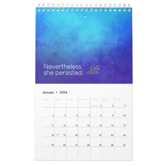 トレンディーミニマリストウォーターカラーアートフェミニスト引用文 カレンダー (1月 2026)