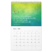 トレンディーミニマリストウォーターカラーアートフェミニスト引用文 カレンダー (3月 2026)