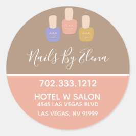 トレンディーミニマリストカラーブロックネイルサロン事業 ラウンドシール