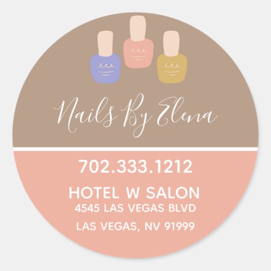 トレンディーミニマリストカラーブロックネイルサロン事業 ラウンドシール (正面)