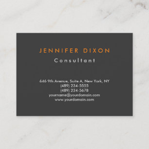 トレンディーミニマリストクリーングレーオレンジプロフェッショナル 名刺