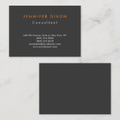 トレンディーミニマリストクリーングレーオレンジプロフェッショナル 名刺 (正面/裏面)