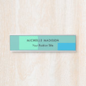 トレンディーミニマリストグリーンブルー サインプレート (正面)