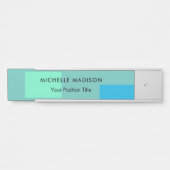 トレンディーミニマリストグリーンブルー サインプレート (正面)