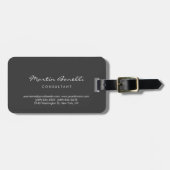 トレンディーミニマリストグレーカラービジネスカード ラゲッジタグ (正面横)