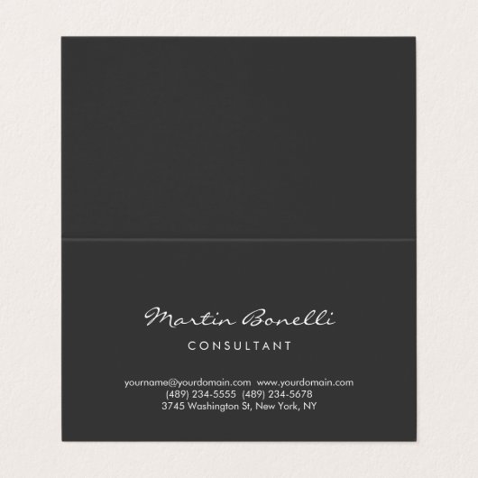トレンディーミニマリストグレーカラービジネスカード 名刺 (外部フラット)