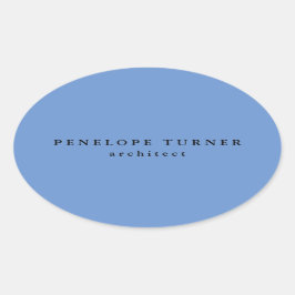 トレンディーミニマリストコーンフラワーブループロフェッショナル 楕円形シール