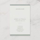 トレンディーミニマリストデザイングリーンテンプレートモダン 名刺 (裏面)