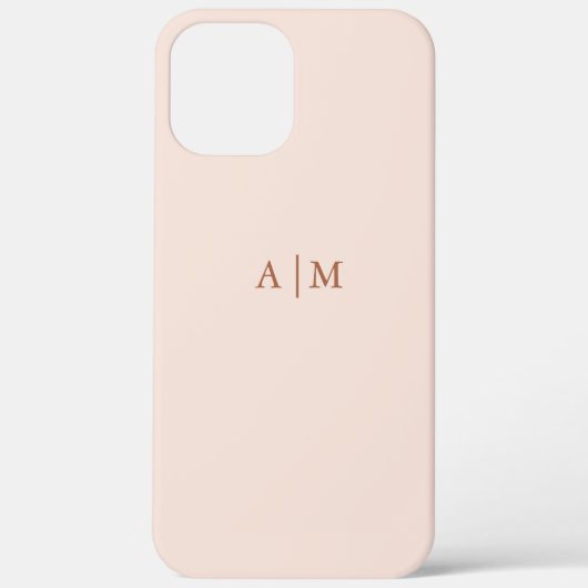 トレンディーミニマリストパステルピンクアンドカッパーモノグラム Case-Mate iPhoneケース (裏面)