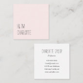 トレンディーミニマリストパステルピンクシンプルク スクエア名刺 (正面/裏面)