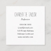 トレンディーミニマリストパステルピンクシンプルク スクエア名刺 (裏面)