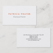 トレンディーミニマリストホワイトオレンジプロフェッショナル 名刺 (正面/裏面)