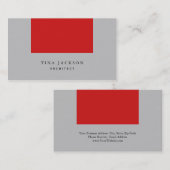トレンディーミニマリストレッドシルバーグレープロフェッショナル 名刺 (正面/裏面)