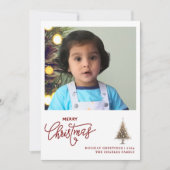 トレンディーミニマリスト1枚の写真クリスマスカード シーズンカード (正面)