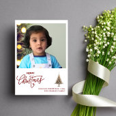 トレンディーミニマリスト1枚の写真クリスマスカード シーズンカード