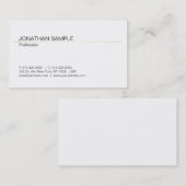 トレンディーミニマリスモダントホワイトスタイリッシュ金ゴールドプレーン 名刺 (正面/裏面)