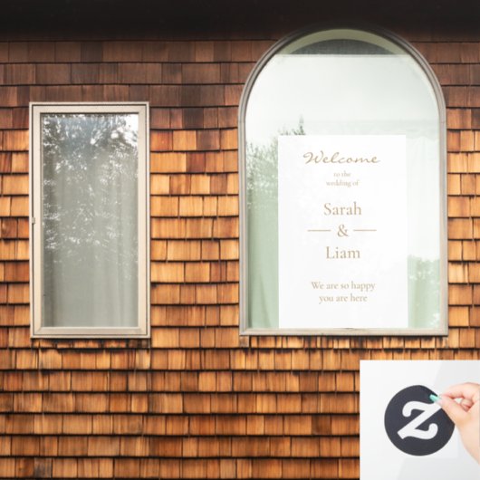 トレンディーミニマリズム |シックゴールデンフォント ウィンドウサイン (ホームウィンドウ)