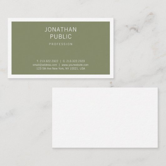 トレンディーミニマルお洒落デザインプレーンクリエイティブ 名刺 (正面/裏面)