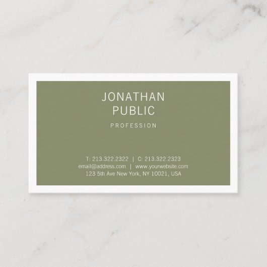 トレンディーミニマルお洒落デザインプレーンクリエイティブ 名刺 (正面)