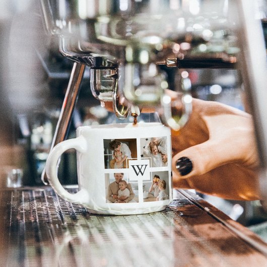 トレンディーミニマルなコラージュの父親の写真パパの贈り物 エスプレッソカップ