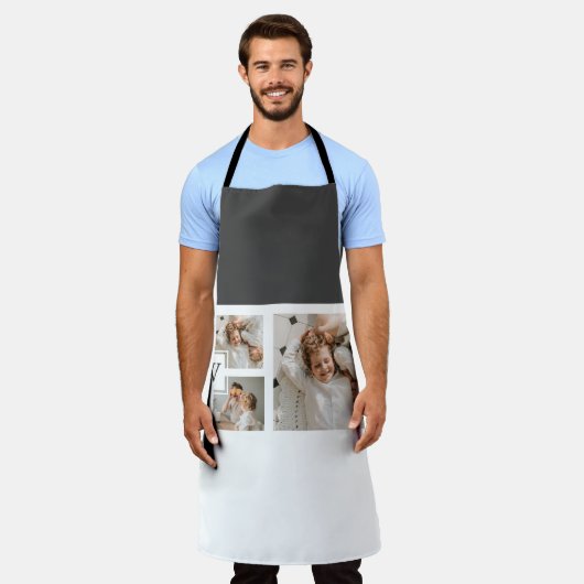 トレンディーミニマルなコラージュの父親の写真パパの贈り物 エプロン (着用した状態)