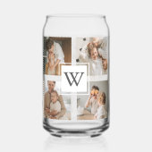 トレンディーミニマルなコラージュの父親の写真パパの贈り物 ガラス缶 (正面)