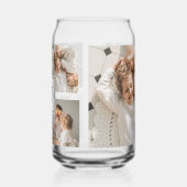 トレンディーミニマルなコラージュの父親の写真パパの贈り物 ガラス缶 (左)