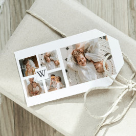 トレンディーミニマルなコラージュの父親の写真パパの贈り物 ギフトタグ