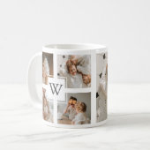 トレンディーミニマルなコラージュの父親の写真パパの贈り物 コーヒーマグカップ (正面左)