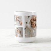 トレンディーミニマルなコラージュの父親の写真パパの贈り物 コーヒーマグカップ (中央)