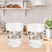 トレンディーミニマルなコラージュの父親の写真パパの贈り物 ショットグラス