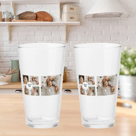 トレンディーミニマルなコラージュの父親の写真パパの贈り物 タンブラーグラス