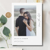 トレンディーミニマルなスクリプトフォトQRコード セーブザデート