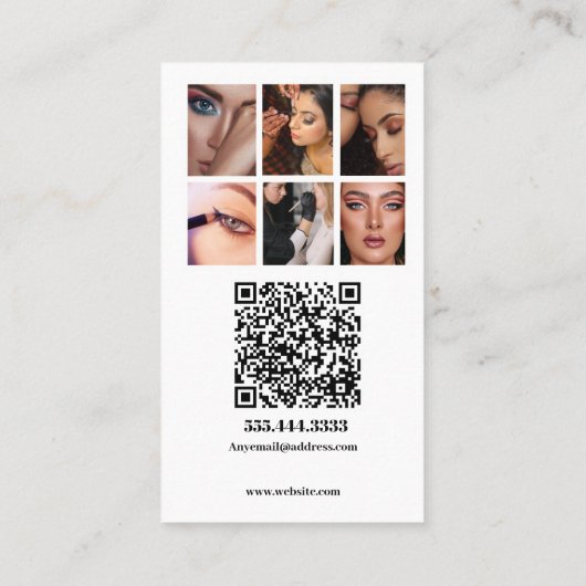 トレンディーミニマルなソーシャルメディアのメイクアップアーティスト 名刺 (裏面)