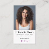 トレンディーミニマルなソーシャルメディアのメイクアップアーティスト 名刺 (正面)