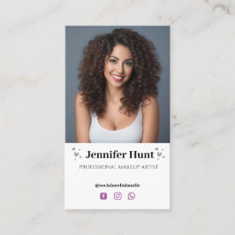 トレンディーミニマルなソーシャルメディアのメイクアップアーティスト 名刺