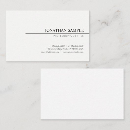 トレンディーミニマルエレガントプロフェッショナルモダンカッコいい 名刺 (正面/裏面)