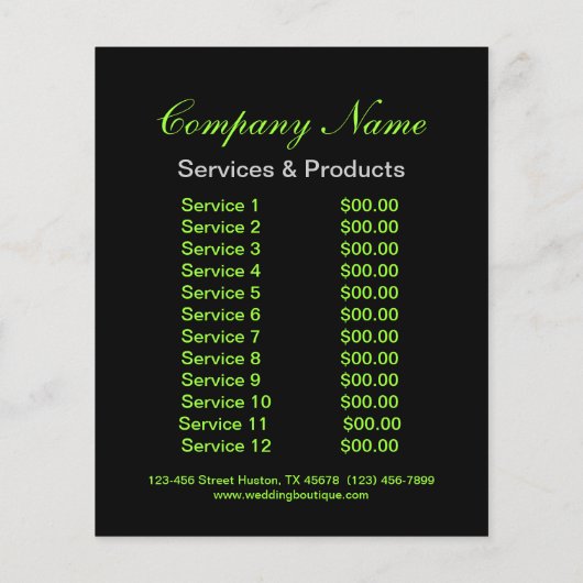 トレンディーミニマルガーリーライムグリーン抽象芸術 チラシ (裏面)