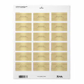 トレンディーミニマルテンプレート金ゴールドカラーシックアドレス ラベル (フルシート)