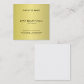 トレンディーミニマルデザインクリエイティブ金ゴールドプレーン スクエア名刺 (正面/裏面)