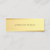 トレンディーミニマルデザイングラマラス金ゴールドテンプレート スキニー名刺 (正面)