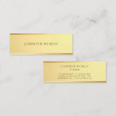トレンディーミニマルデザイングラマラス金ゴールドテンプレート スキニー名刺 (正面/裏面)