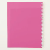 トレンディーミニマルデザインDIY名/件名/ピンク&ティール（緑がかった色） プランナー手帳 (裏面)