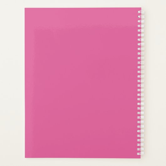 トレンディーミニマルデザインDIY名/件名/ピンク&ティール（緑がかった色） プランナー手帳 (裏面)