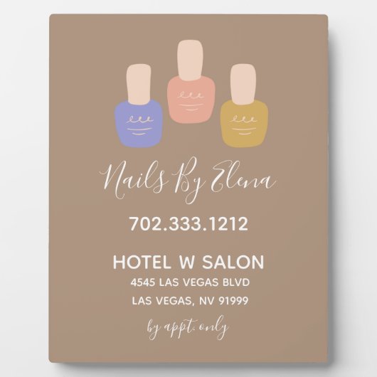 トレンディーミニマルネイルサロンビジネステーブルトップ フォトプラーク (正面)