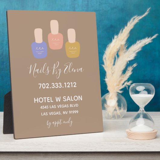 トレンディーミニマルネイルサロンビジネステーブルトップ フォトプラーク (側面)