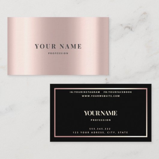 トレンディーミニマルバラ金ゴールドまつ毛まつ毛 名刺 (正面/裏面)