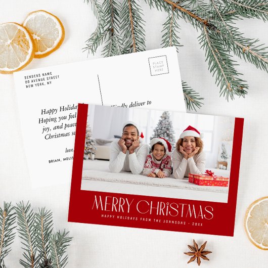 トレンディーミニマルフェスティバル写真クリスマスカード ポストカード