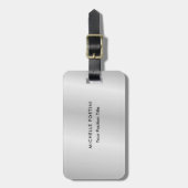 トレンディーミニマルプロフェッショナルモダンシルバーグレイ ラゲッジタグ (正面縦)